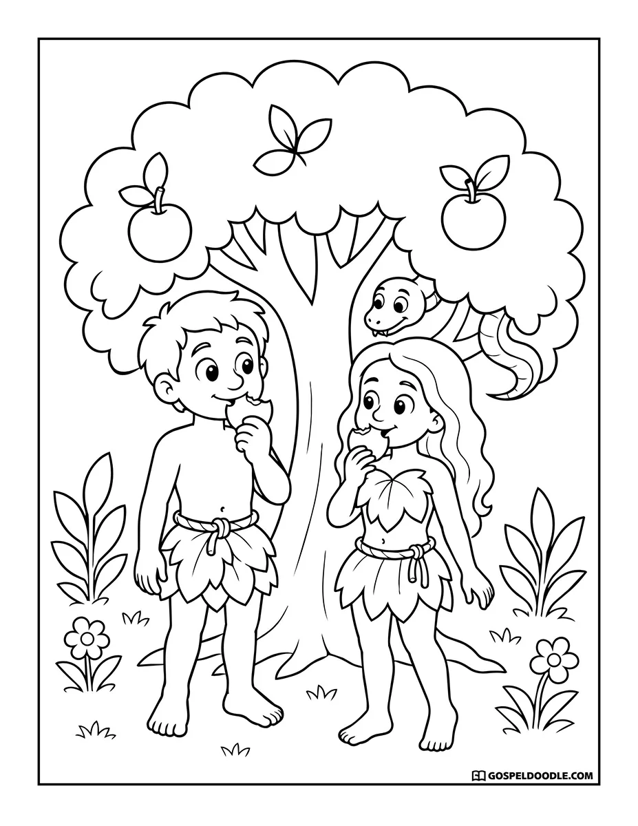 Adam and Eve Eat the Fruit from the Tree of the Knowledge of Good and Evil
