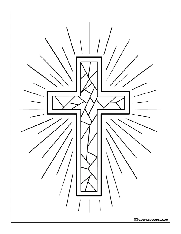 Radiant Stained Glass Cross