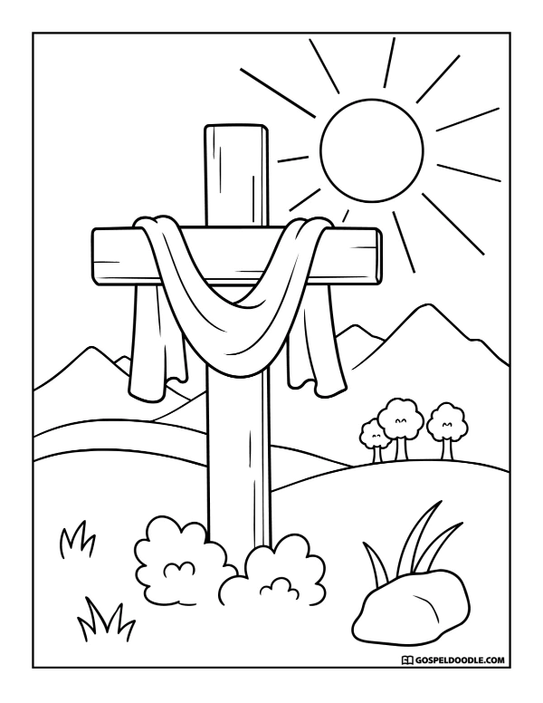Draped Cross on a Sunny Day