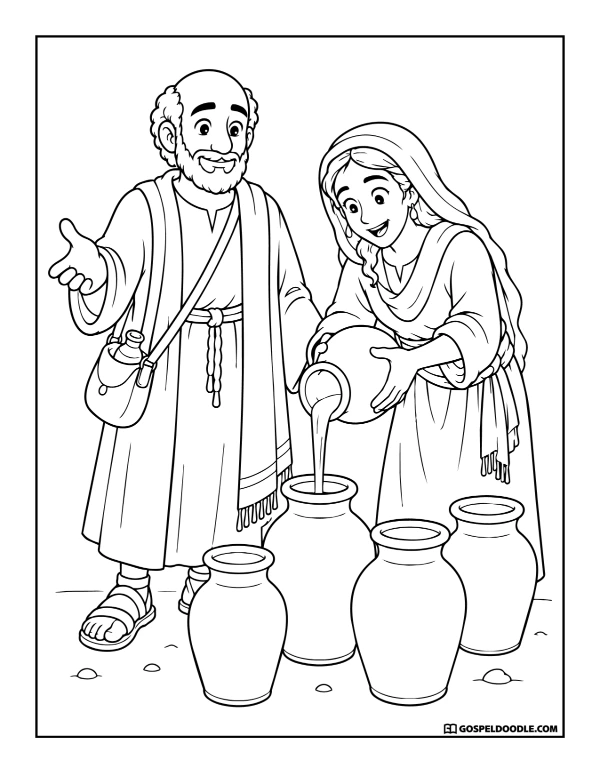 Elisha and the Widow Pour Oil