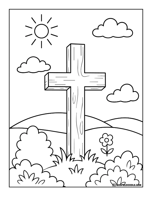 Wooden Cross on a Hill