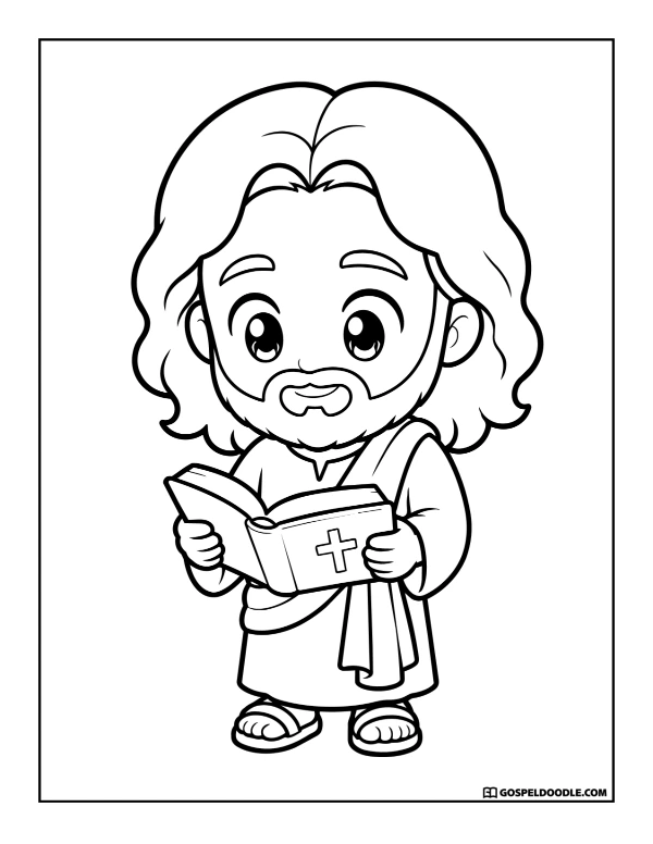 Friendly Jesus Reads the Bible