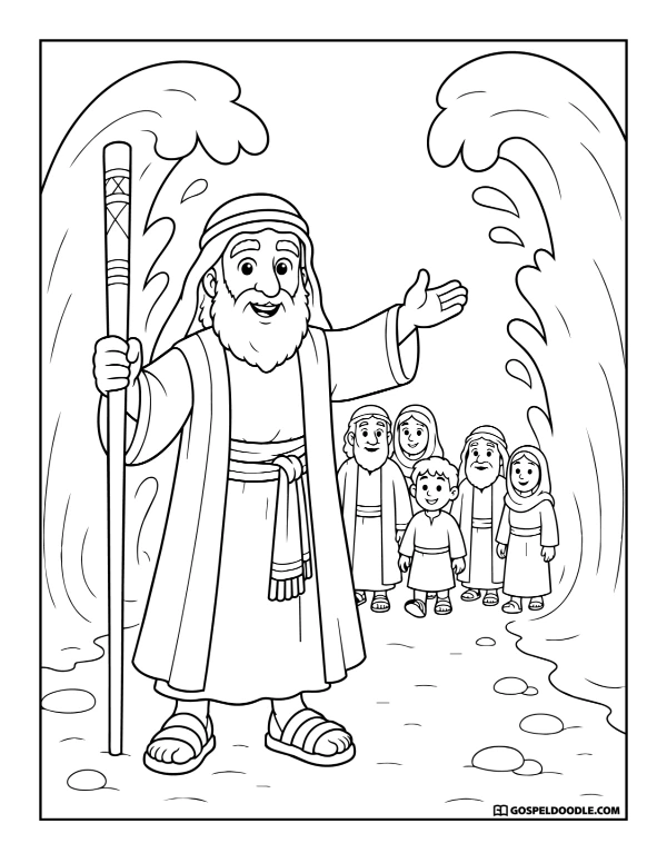 Moses Leads the Israelites Through the Red Sea